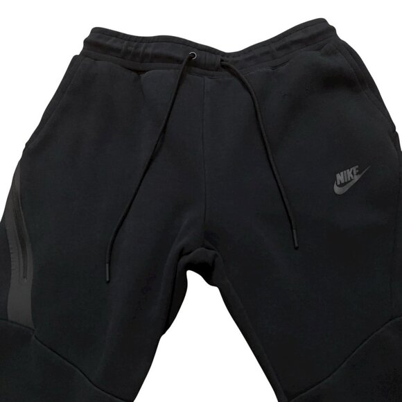 Nike Sweatpants Mens Size S NSW Tech Fleece Joggers Drawstring Black - Picture 2 of 6